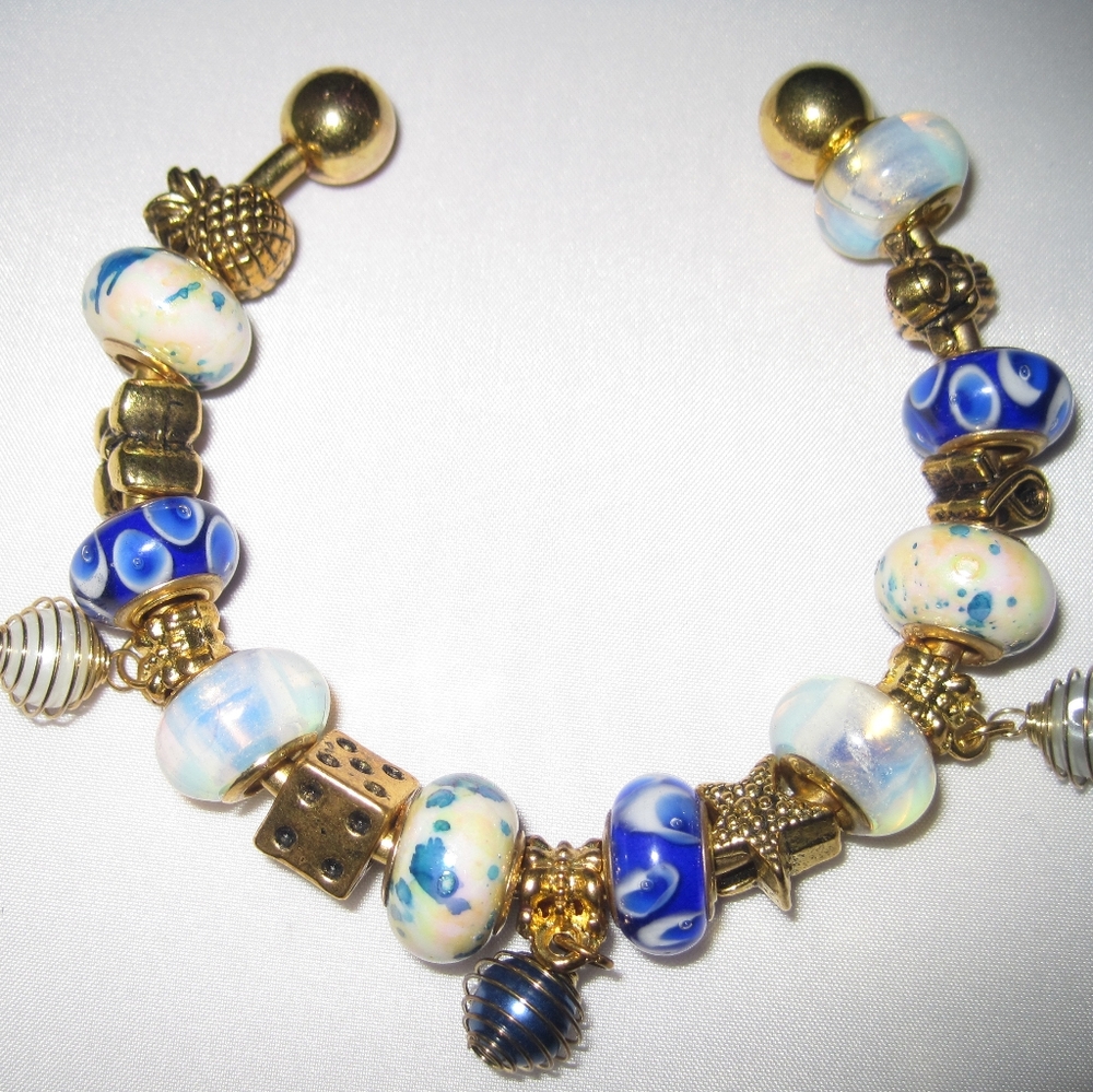 Handmade Gold Plated Charm Bracelet